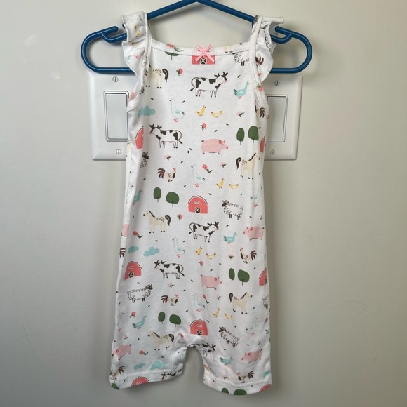 HB Farm Animal Print Sleeveless Romper with Bow 18 Month Baby - Picture 5 of 6